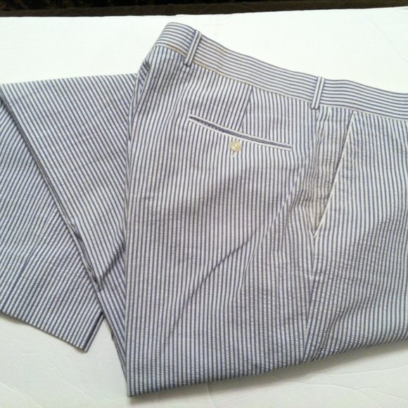 HASPEL MEN'S PRE-OWNED 100%COTTON SEERSUCKER CASUAL PANTS SIZE: 38/33 - Picture 3 of 6